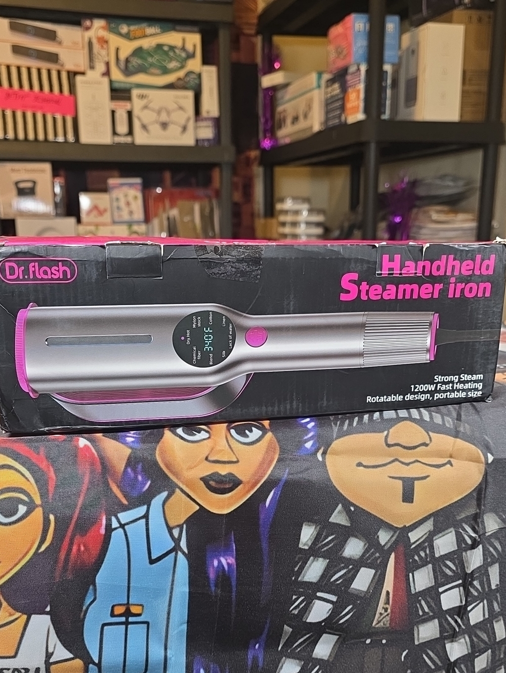 Dr. Flash Handheld Steamer Iron - Silver & Pink